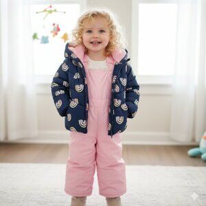 “Carter’s”  2-Piece Puffer Snowsuit - Girls Size 3T Like-New, Mint Condition